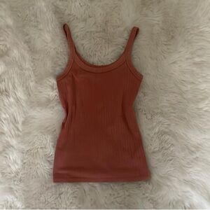 Aerie Ribbed Coral Tank Size XS